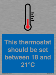 This thermostat should be set between 18 and 21°C
